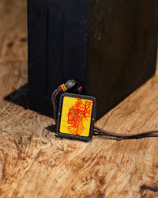 this talisman is personally hand-drawn by an orthodox Taoist master. An initiated High Priest then inscribes the talisman, channeling the sacred energy of the ancestral court, before sealing it within an exquisitely crafted Ghau box. This Peace & Safety Talisman serves to protect your body and safeguard your well-being, warding off malevolent influences and neutralizing negative energy. It helps you steer clear of disasters, mitigates the impact of unforeseen accidents, and provides the wearer with comp