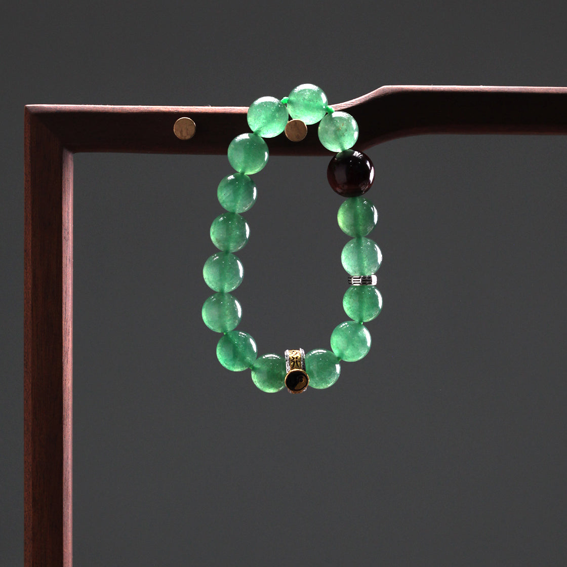 天師府祕製｜道家太極九字真言混元珠天然青龍綠水晶手串-木五行能量