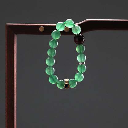 天師府祕製｜道家太極九字真言混元珠天然青龍綠水晶手串-木五行能量
