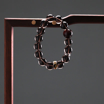 天師府祕製｜道家太極九字真言八卦混元珠天然玄武黑水晶手串-水五行能量