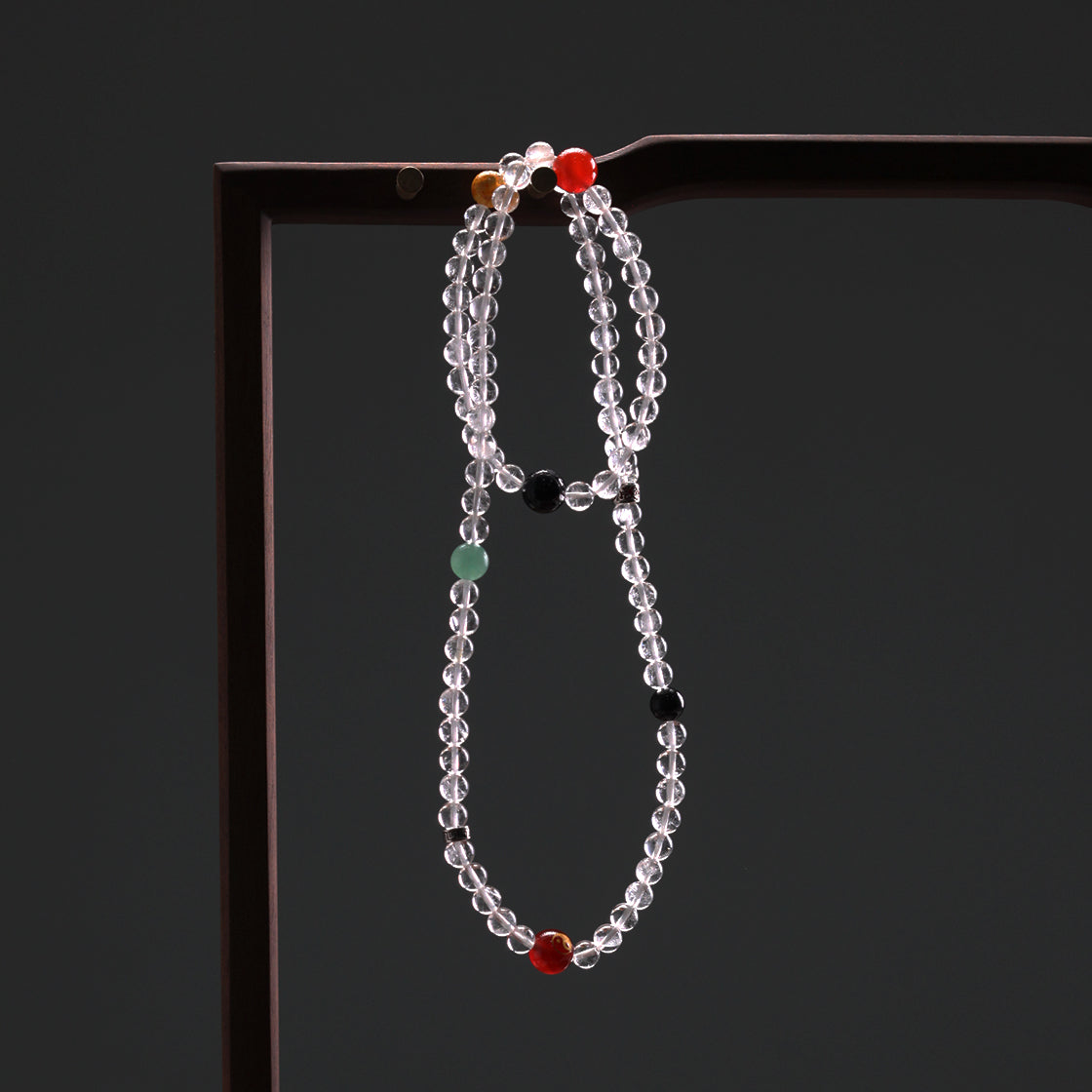 天師府祕製｜道家平安符太極凝輝天然月魄白水晶長串-金五行能量