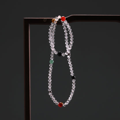 天師府祕製｜道家平安符太極凝輝天然月魄白水晶長串-金五行能量