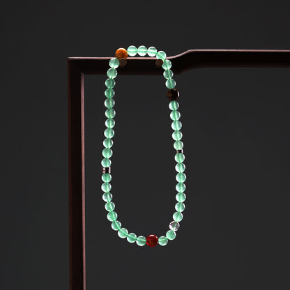 Taiji & Bagua Natural Ethereal Green Crystal Long Bracelet (Wood Element Energy)