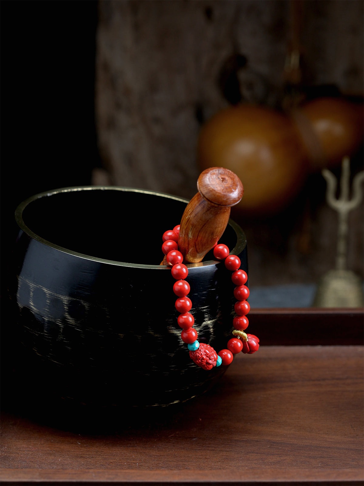 this piece draws upon the auspicious signs of the ""Pixiu gathering wealth, and the Lotus Pod gathering connections."" Crafted from refined Chenzhou Cinnabar into the forms of a guardian Pixiu and a seed-bearing Lotus Pod, it embodies the principle of ""All Requests Granted, and Ten Thousand Connections Harmonized."" It is a supreme ritual implement that merges a thousand-year spiritual tradition with profound protective energy.