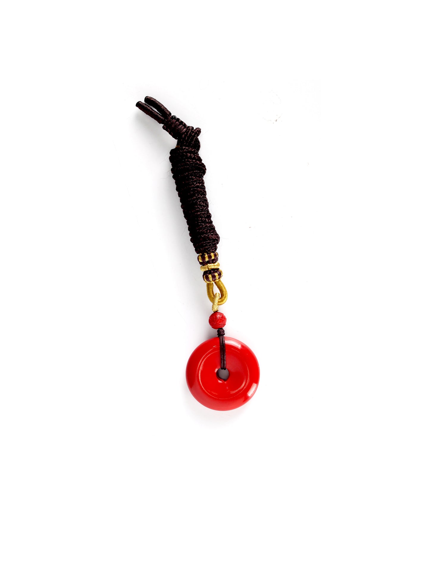 this piece draws upon the profound principles of ""Heaven is round, Earth is square"" and ""the Tao follows Nature."" It uses the Taiji 'twin fish' to symbolize the harmony of yin and yang, and the 'Peace Buckle' shape to represent the perfection of Heaven and Earth. It is a personal ritual implement that merges Taoist philosophy with protective spiritual energy.