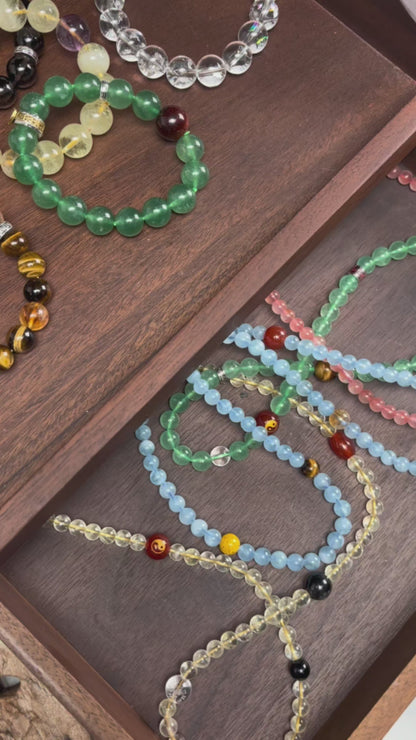 天師府祕製｜桃花灼灼洛神珠天然桃夭粉水晶長串-火五行能量