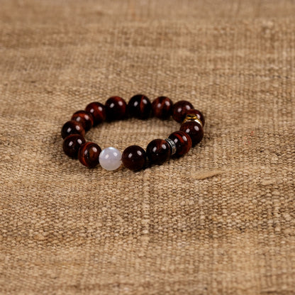Yang Radiance Bracelet with Natural Rainbow Red Tiger’s Eye and Blue Moonstone