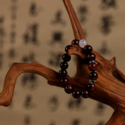 Yang Radiance Bracelet with Natural Rainbow Red Tiger’s Eye and Blue Moonstone