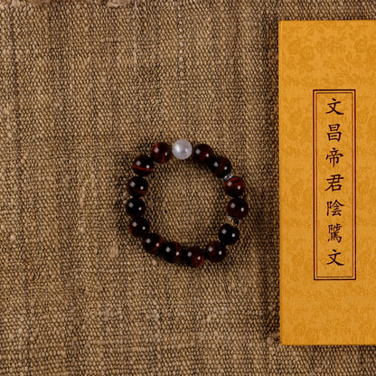 Yang Radiance Bracelet with Natural Rainbow Red Tiger’s Eye and Blue Moonstone
