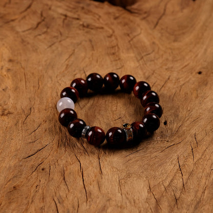 Yang Radiance Bracelet with Natural Rainbow Red Tiger’s Eye and Blue Moonstone